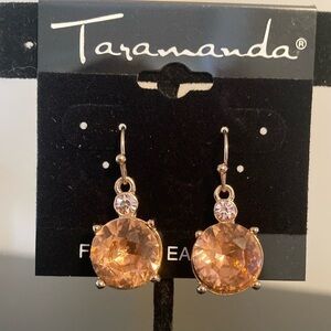 Taramanda Gold and Orange Crystal Earrings